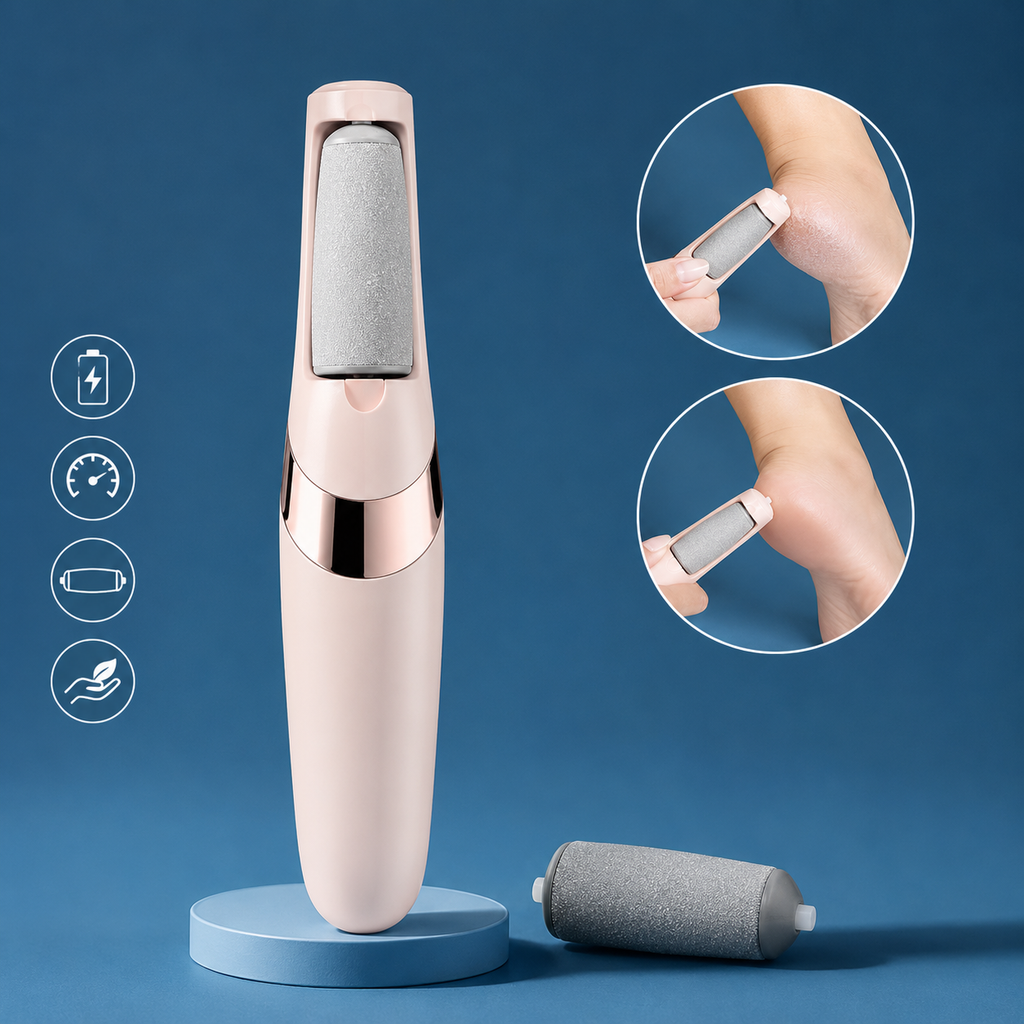 Electric Pedicure Foot File Callus Remover | Rechargeable Waterproof Foot Care Device for Smooth Soft Heels